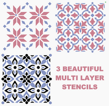 Load image into Gallery viewer, Beautiful Reusable Multi Layer Stencils (3 designs, 2 layer)
