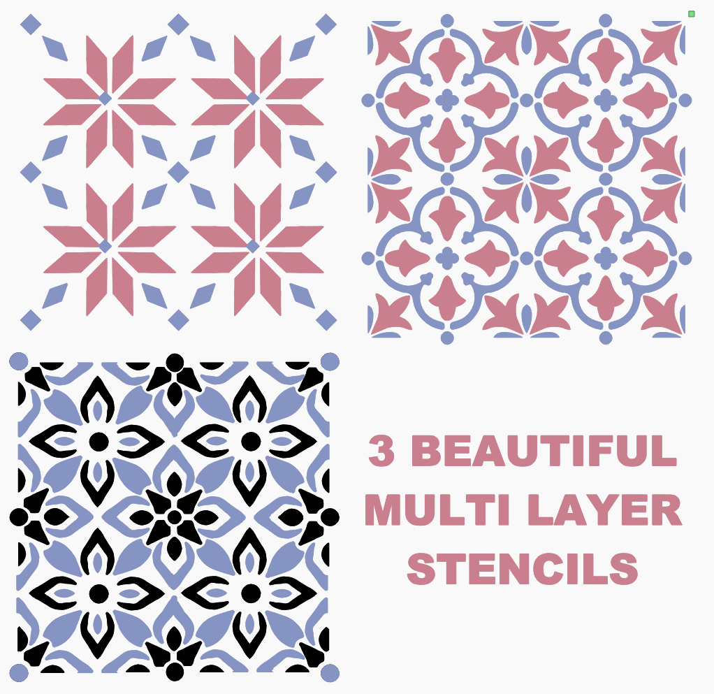 Beautiful Reusable Multi Layer Stencils (3 designs, 2 layer)
