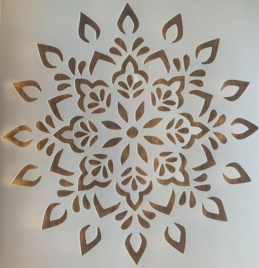 Stencil 130 - Beautiful Flower Tile - periwinkle-laser