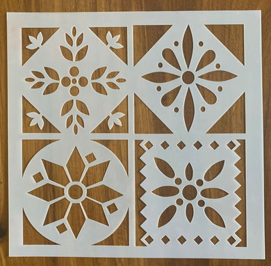 Stencil 102 - Tile (4 tiles) - periwinkle-laser