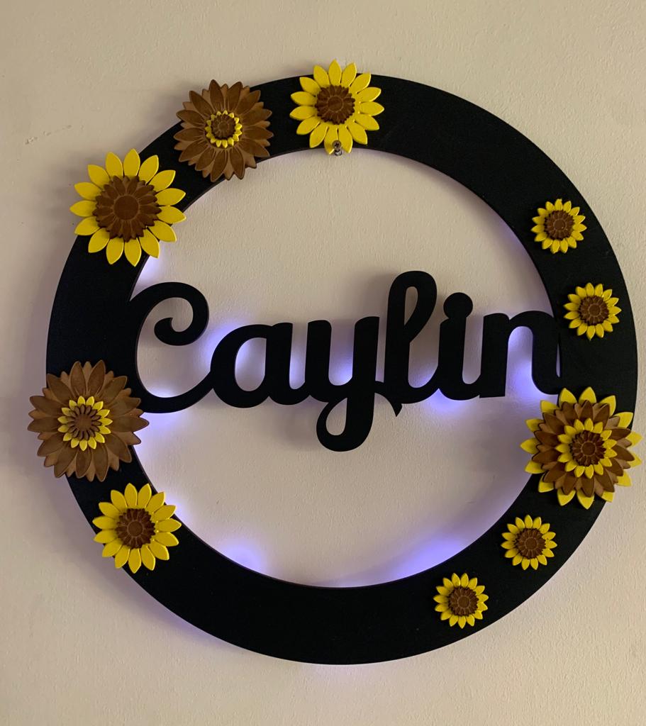 Name Board, Circle Design with Name in Middle