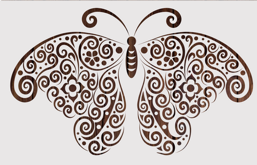 Stencil 227 - butterfly - periwinkle-laser