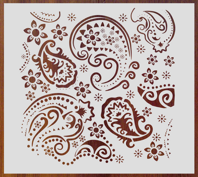 205-032 Stencil - Paisley - periwinkle-laser