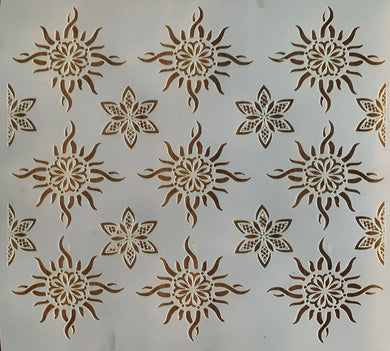 Stencil 133 - Flower patterns - periwinkle-laser