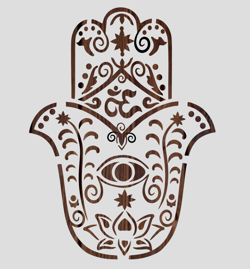 Stencil 226 - Hamsa Fatimas - periwinkle-laser