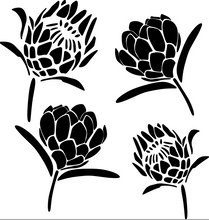 Load image into Gallery viewer, Stencil 205-01 - Protea - periwinkle-laser

