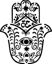 Load image into Gallery viewer, Stencil 226 - Hamsa Fatimas - periwinkle-laser
