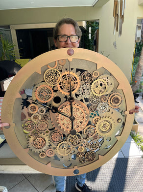Large Steam Punk Mandala Clock - periwinkle-laser
