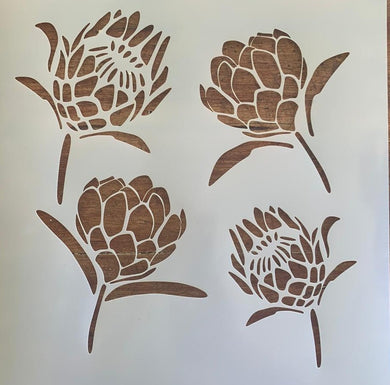 Stencil 205-01 - Protea - periwinkle-laser