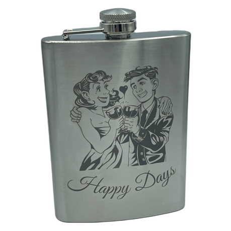 Hip Flask - Happy Days