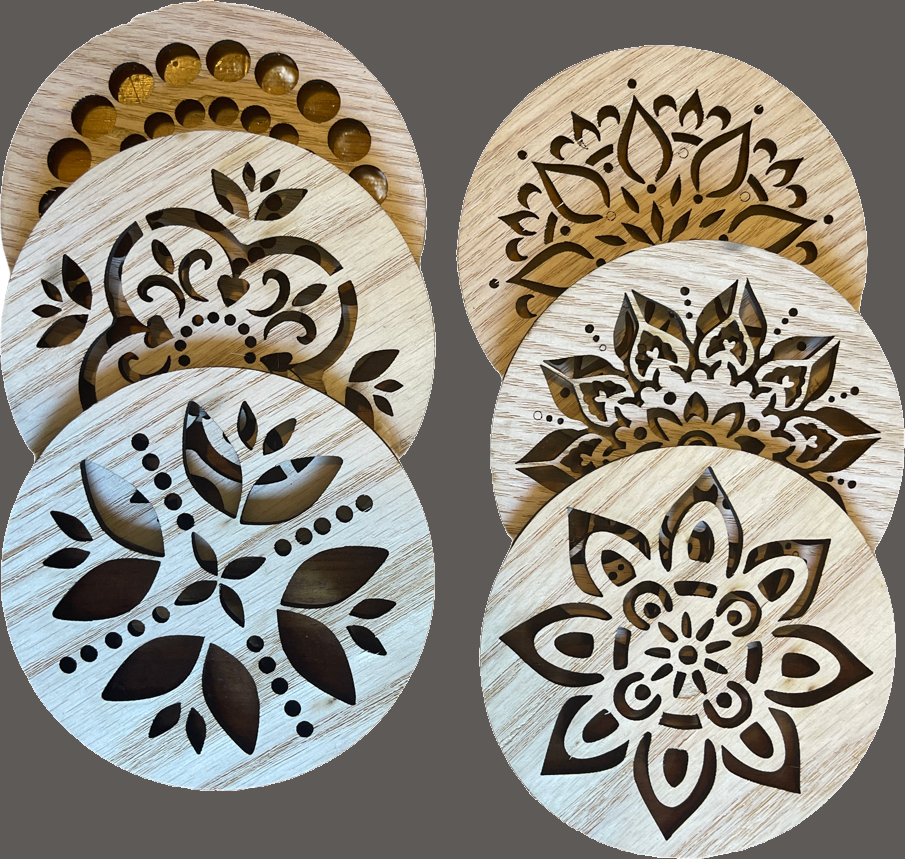 Beautiful Mandala Coasters, 9.5 cm